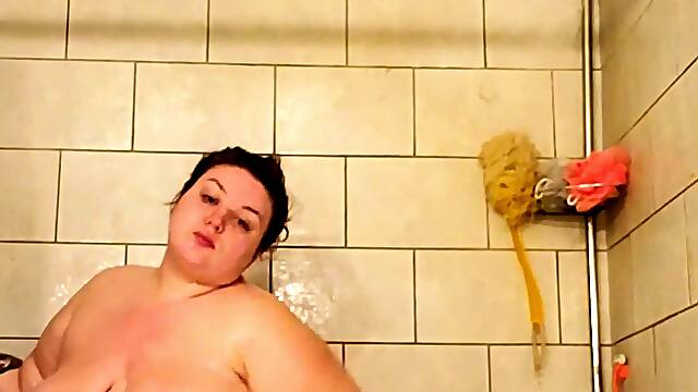 Horny big boobed fat chubby busty blonde