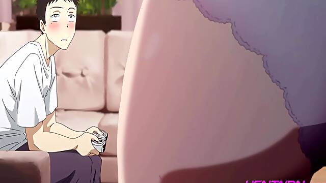 Horny HENTAI Stepsis & Virgin Gamer Boy