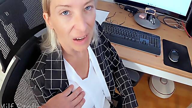 The Secretary Stella Sucks Fucks And Takes Huge Creampie To Save Her Job Full