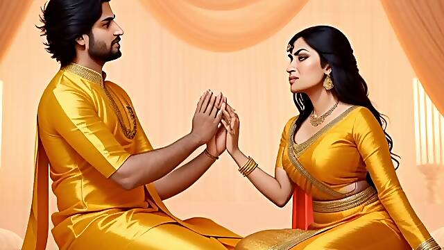 Splendid Bhabhi Got doggie fluid pie in Indian Saree