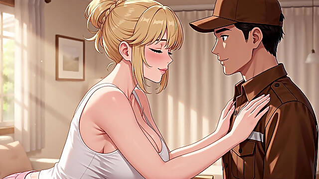 The courier satisfied a horny girl
