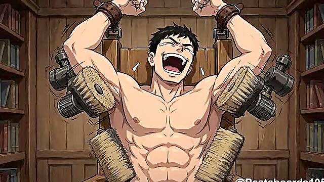 Machine Room: Motorised Brush Torment - Bound Muscle Hunks, 22 Scenes