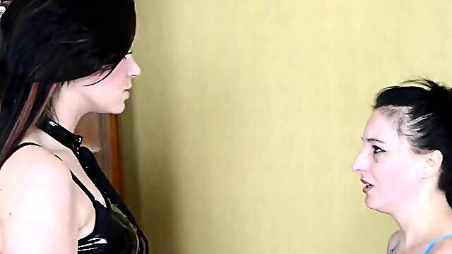Faceslapping Extreme Slaps - I Will Slap Your porking Face Until Its Blaze!! by mistress Emilia and Her gimp Miranda