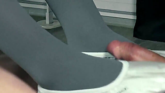 Facesitting Footjob with Leather Slippers