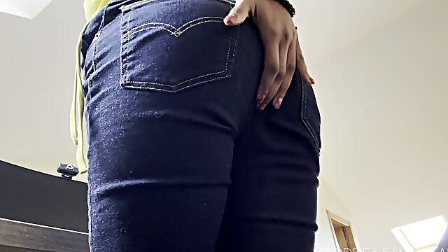 Kiss My Denim Ass- Ebony Femdom POV