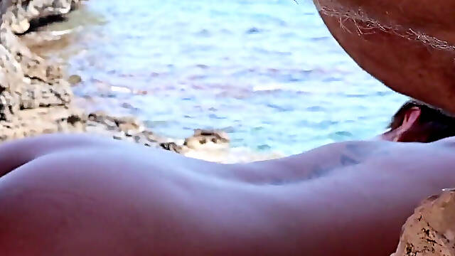 Naked on an Italian Beach - a Stranger Joins Nad Fucks Me